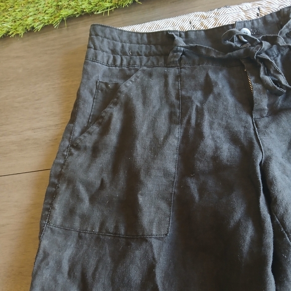 Papaya Linen Black Wide-Leg Pants Nwot Size Small - Picture 4 of 9